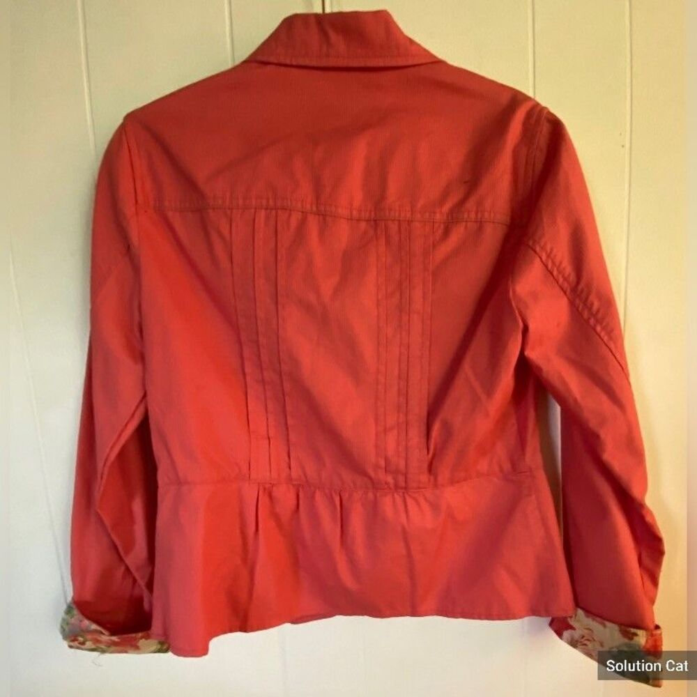Bandolino Jacket Women’s 8 Orange Corduroy Cotton Short Preppy - Picture 4 of 7